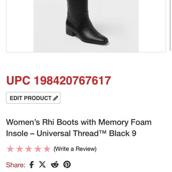 Universal Thread Classic Black Knee-High Boots - Picture 2 of 4